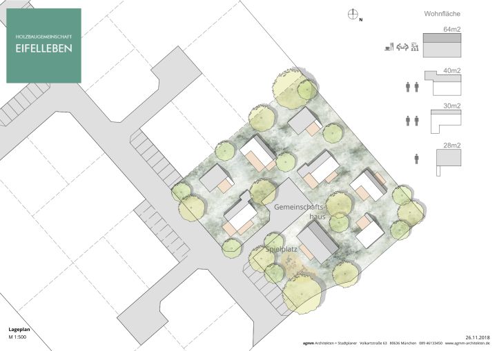 Lageplan der Tiny House Siedlung, Holzbaugemeinschaft Eifelleben